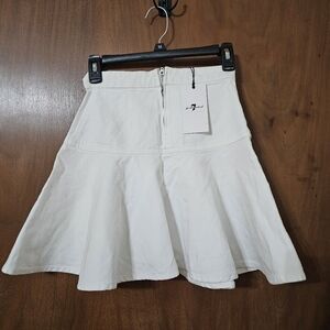 7 For All Mankind White A-Line Skirt